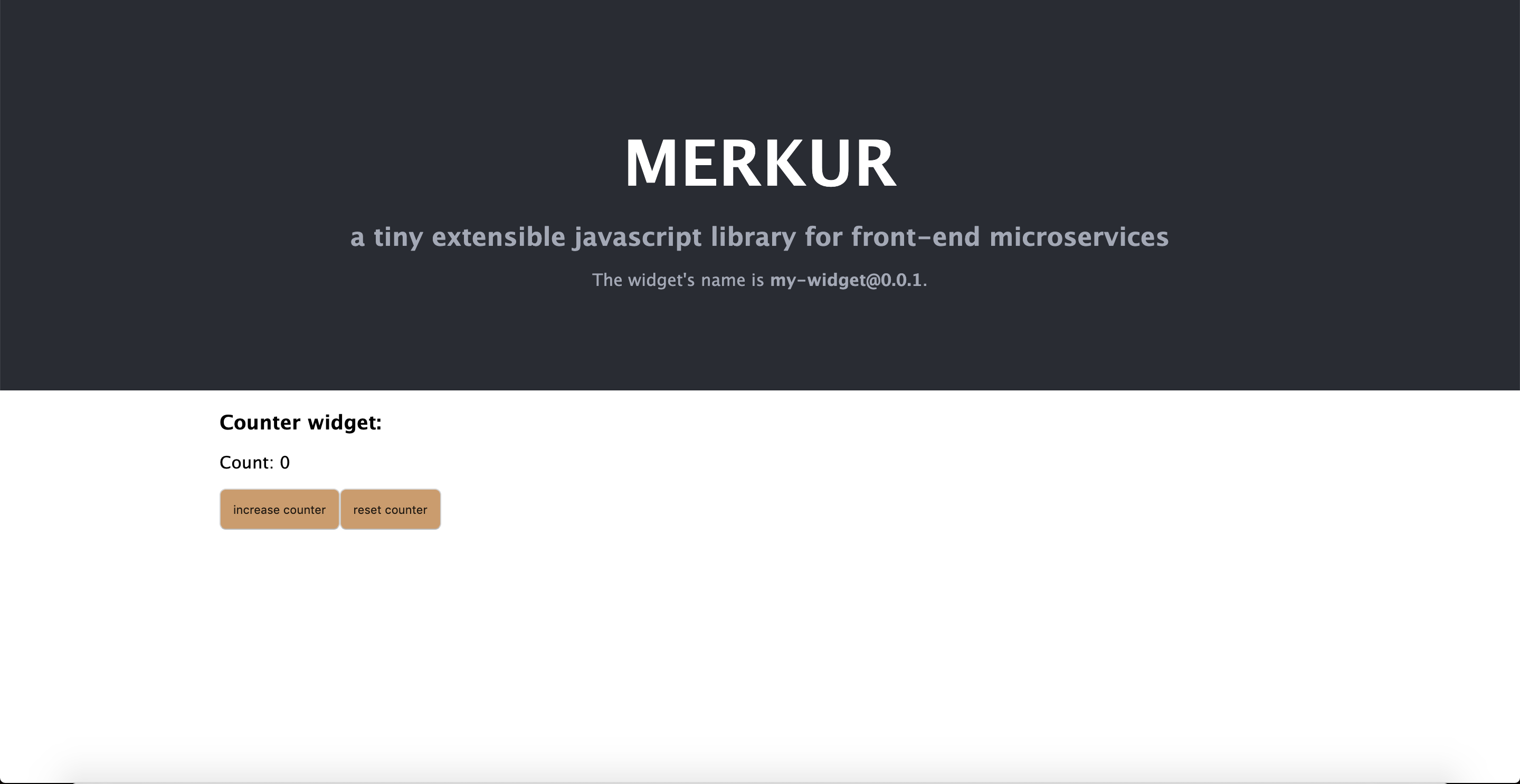 Merkur - hello widget